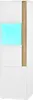 A modern white cabinet with a natural wood accent and blue LED lighting. Anteprima dell’immagine prodotto