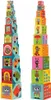 Two towers of colorful stacking blocks with animal illustrations and numbers. Anteprima dell’immagine prodotto