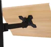 A black monitor arm attached to a wooden surface. Produktbild-Vorschau