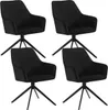Four black swivel dining chairs arranged in a grid. Produktbild-Vorschau
