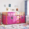 Etagenbett mit Vorhängen Rosa 80x200 cm Massivholz Kiefer Produktbild-Vorschau 3