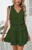 ASKSA Damen Ärmellos Kleid Tunikakleid Elegant Rüschen Produktbild-Vorschau 2
