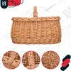 A wicker basket is shown against a background of architectural blueprints and a house outline. Three close-up circular insets show details of the basket's weave. Náhled obrázku produktu