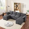 Merax L/U-förmiges Ecksofa 6-Sitzer, mit Abnehmbarem Produktbild-Vorschau 3