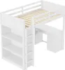 Hochbett,Kinderbett,Einzelbett(Weiß)mit Produktbild-Vorschau 1