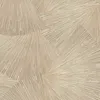 A close-up view of textured wallpaper with a geometric fan-like pattern in shades of beige. Podgląd zdjęcia produktu
