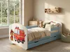 Blaues Kinderbett 140x70 komplett mit Rausfallschutz, Produktbild-Vorschau 3