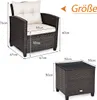 COSTWAY 3tlg. Gartenmöbel mit Sitzkissen, Polyrattan Lounge Produktbild-Vorschau 7