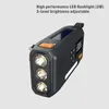 A close-up, angled view of a multi-functional emergency radio and flashlight device against a plain background. Produktbild-Vorschau