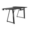 A black L-shaped gaming desk is shown against a white background. Podgląd zdjęcia produktu