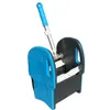 A blue and black mop wringer bucket with a silver and blue mop handle. Produktbild-Vorschau