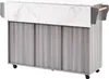 A kitchen cart with a marble-patterned countertop and gray wooden doors. Podgląd zdjęcia produktu