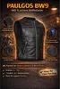 PAULGOS gilet in pelle biker cowl club waistcoat chopper Anteprima dell’immagine prodotto 8