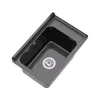 A black sink with a drainer is shown from a top-down perspective against a white background. Produktbild-Vorschau