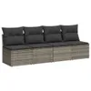 10-tlg. Garten-Sofagarnitur mit Kissen Grau Poly Rattan Produktbild-Vorschau 6