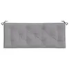 A gray tufted bench cushion with ties on a white background. Produktbild-Vorschau