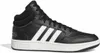 A black and white Adidas Hoops 3.0 Mid Classic Vintage sneaker is shown from the side against a white background. Produktbild-Vorschau