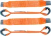 Four orange cargo straps with reinforced loops on a white background. Produktbild-Vorschau