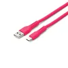 A pink USB-A to USB-C cable on a white background. Produktbild-Vorschau