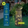 Hoberg LED Pflanzsäule Ginkgoblätter-Design Betonoptik Produktbild-Vorschau 2