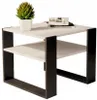 Couchtisch Weiß 55x55 Cm Loft Retro Wohnzimmertisch Produktbild-Vorschau 2