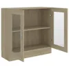 vidaXL Vitrína Sonoma dub 82,5x30,5x80 cm odvodený výrobok Náhľad obrázku produktu 4