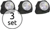 Three solar-powered rock lights are displayed against a white background. A circular overlay with the text '3 set' is present. Produktbild-Vorschau
