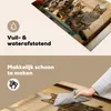 KitchenYeah© Herdabdeckplatte Drei Katzen auf kleinem Tisch Produktbild-Vorschau 2