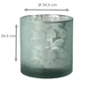 Vase Übertopf aus Glas grün silber mit Blattmuster 24,5cm, Produktbild-Vorschau 6