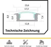 A25 LED Aluprofil Einbauprofil Schwarz 2m Abdeckung opal Produktbild-Vorschau 2