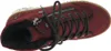 A close-up, top-down view of a red boot with laces and a zipper. Produktbild-Vorschau