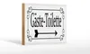 Holzschild Hinweis 18x12 cm Gäste-Toilette rechts Pfeil Produktbild-Vorschau 1