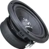 A close-up, angled view of a black subwoofer speaker. Produktbild-Vorschau