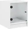vidaXL Nachttisch mit Glastür Weiß 35x37x42 cm Produktbild-Vorschau 2