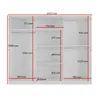 Kleiderschrank zum Schlafzimmer für Kleidung mit Spiegel, Höhe: 200cm, Breite: 240 cm, Weiß Produktbild-Vorschau