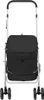 A black shopping trolley with a fabric bag and wheels, shown from the front. Produktbild-Vorschau