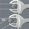 Two close-up views of an adjustable wrench gripping a bolt, illustrating different angles of use. Anteprima dell’immagine prodotto