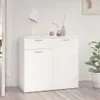 A white sideboard with two drawers and two cabinet doors is shown in a room. Produktbild-Vorschau