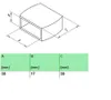 A technical drawing of a component with dimensions, accompanied by a table of measurements. Produktbild-Vorschau