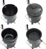 vidaXL Gulaschkanone mit Rauchabzug & Deckel Schwarz Stahl Produktbild-Vorschau 7
