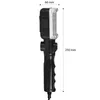 A black and silver work light with dimensions indicated. Náhled obrázku produktu
