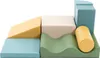 A set of colorful, soft foam building blocks for children, arranged in a playful, tiered structure against a white background. Produktbild-Vorschau