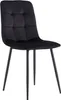 A black dining chair with tufted upholstery and black metal legs, isolated on a white background. Náhľad obrázku produktu
