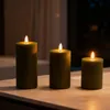 Candele LED Relaxdays, set da 3, 3 misure, fiamma Anteprima dell’immagine prodotto 2