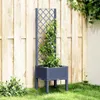 vidaXL Bac à plantes avec treillis bleu-gris 40x40x142 cm Voir les images du produit 2
