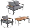 Merax Gartenlounge Set 4-tlg. Balkonmöbel Set mit Kissen Produktbild-Vorschau 5