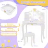 A diagram showing the dimensions and load capacity of a children's vanity set. Produktbild-Vorschau