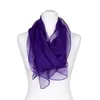 Seidenschal Halstuch Schal Chiffon violett dunkellila uni - Produktbild-Vorschau 3