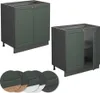 Küchenunterschrank Vicco Fame-Line Grün-Gold Landhaus 80 cm Produktbild-Vorschau 5