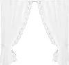 Gardinenset Voile mit Stangendurchzug Serie: Satin, Blumen Produktbild-Vorschau 1